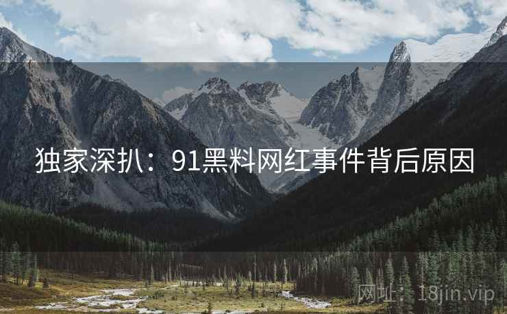 独家深扒：91黑料网红事件背后原因
