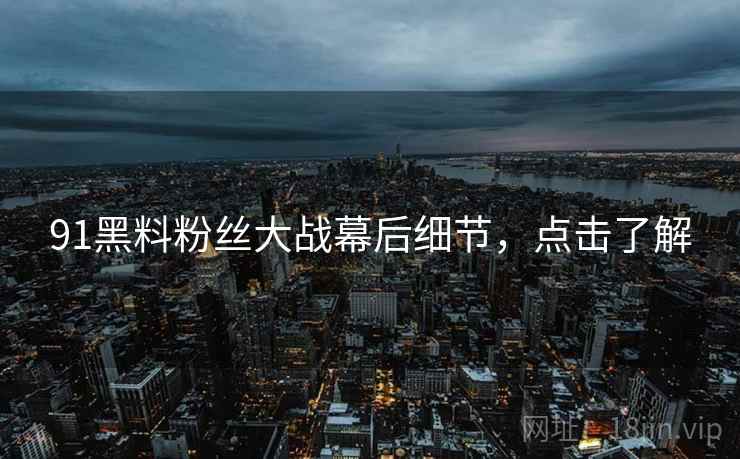 91黑料粉丝大战幕后细节，点击了解